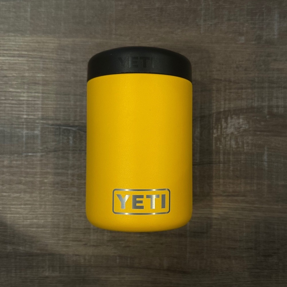 Yeti Rambler 12 oz Colster Can Insulator Alpine Yellow Stainless Steel Cooler